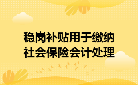 稳岗补贴用于缴纳社会保险会计处理