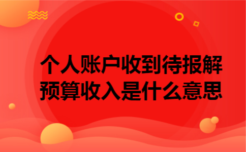  个人账户收到待报解预算收入是什么意思