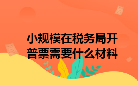 小规模在税务局开普票需要什么材料
