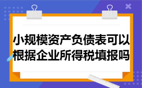 小规模资产负债表可以根据企业所得税填报吗