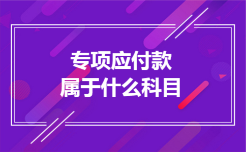 专项应付款属于什么科目