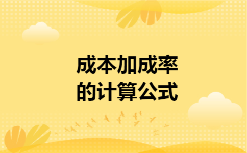 成本加成率的计算公式