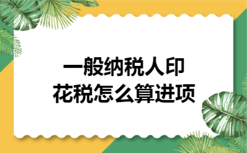 一般纳税人印花税怎么算进项