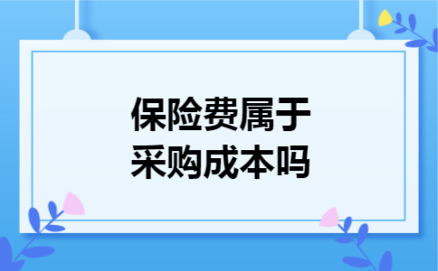 保险费属于采购成本吗