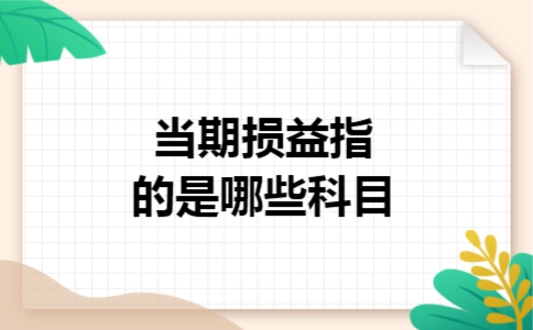 当期损益指的是哪些科目