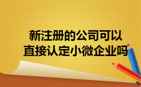 新注册的公司可以直接认定小微企业吗