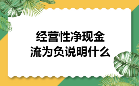 经营性净现金流为负说明什么