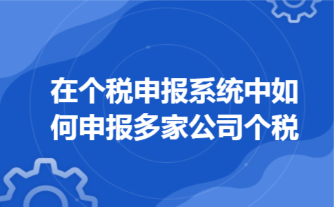 在个税申报系统中如何申报多家公司个税
